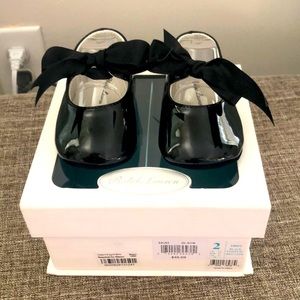 Ralph Lauren Patent Black Leather Baby Girl Shoes Sz 2